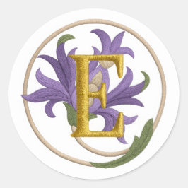ALL INITIËLE letters Borduurwerk Uitzicht Paarse B Ronde Sticker