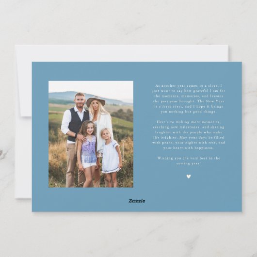 All Is Bright Denim Blue Multi Photo Holiday Card Feestdagenkaart (Achterkant)