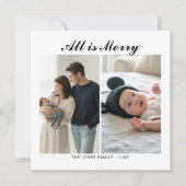 All Is Bright Familie Miniale kerstkaart (Voorkant)