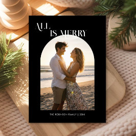 All Is Bright – Newlywed Christmas Card Feestdagenkaart