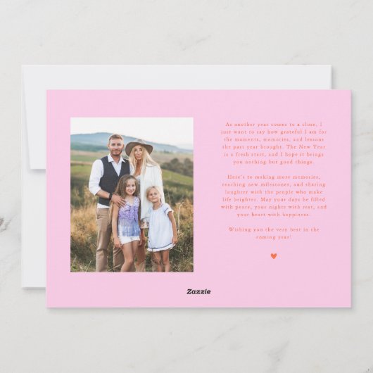 All Is Bright Orange Pink Multi Photo Holiday Card Feestdagenkaart (Achterkant)