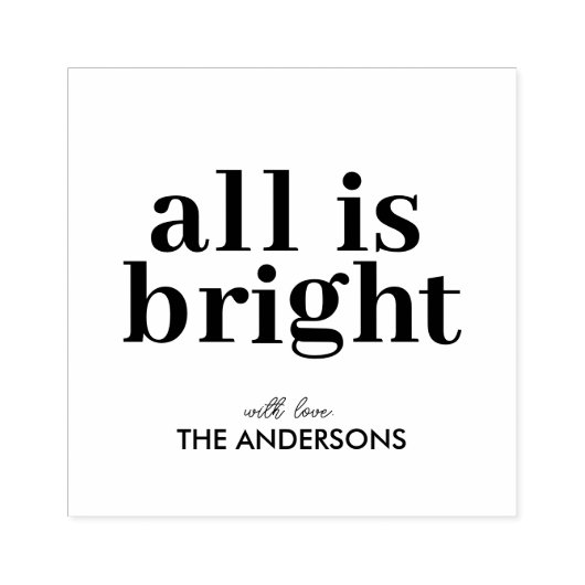 All Is Bright Personalized Christmas Rubberstempel (Afrduk)