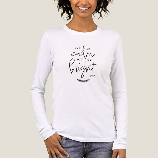 All is Calm All is Bright Holiday Christmas Tri-Blend Shirt (Voorkant volledig)