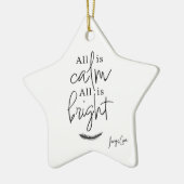 All Is Calm All is Bright Modern Keramisch Ornament (Links)