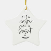 All Is Calm All is Bright Moderne Ster Keramisch Ornament (Achterkant)