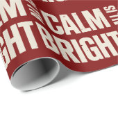 All Is Calm All Is Bright Retro Family Christmas  Cadeaupapier (Rol Hoek)