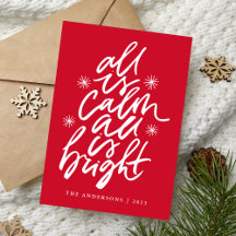All Is Calm All Is Bright Rood Niet-Foto