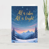 All is Calm All is Bright Winter Night Sky Card Kaart (Voorkant)