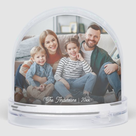 All is Calm  Family Christmas Photo Snow Globe Sneeuwbol (Achterkant)
