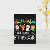All Is Calm Funny Xmas 3rd Grade Christmas Season Kaart (Gele Bloem)