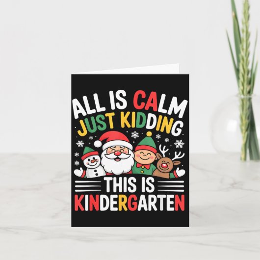 All Is Calm Funny Xmas Kindergarten Christmas Seas Kaart (Voorkant)