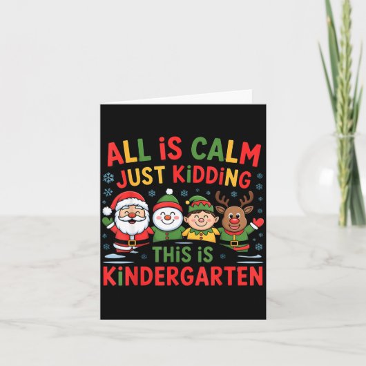 All Is Calm Funny Xmas Kindergarten Christmas Seas Kaart (Voorkant)