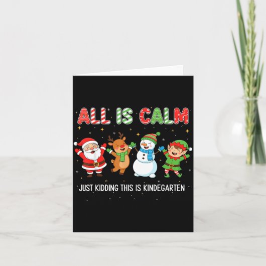 All Is Calm Funny Xmas Kindergarten Christmas Seas Kaart (Voorkant)