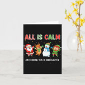 All Is Calm Funny Xmas Kindergarten Christmas Seas Kaart (Gele Bloem)