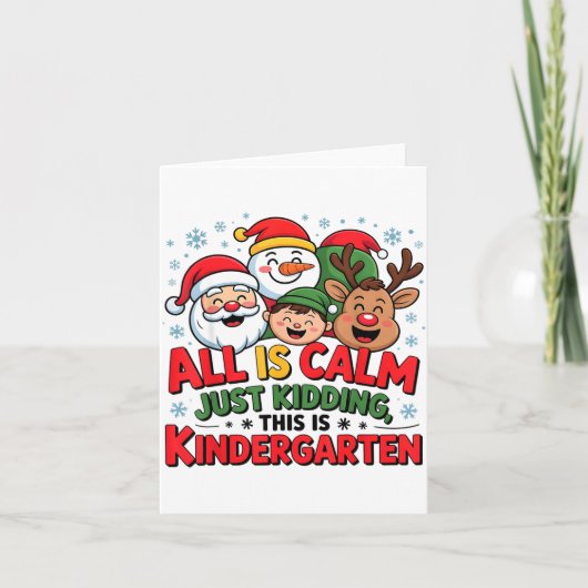 All Is Calm Funny Xmas Kindergarten Christmas Seas Kaart (Voorkant)