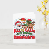 All Is Calm Funny Xmas Kindergarten Christmas Seas Kaart (Gele Bloem)