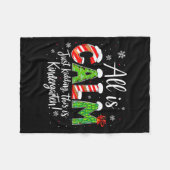All Is Calm Just Kidding Teacher Christmas Kinderg Fleece Deken (Voorkant (Horizontaal))