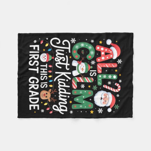 All Is Calm Just Kidding This Is First Grade Chris Fleece Deken (Voorkant (Horizontaal))