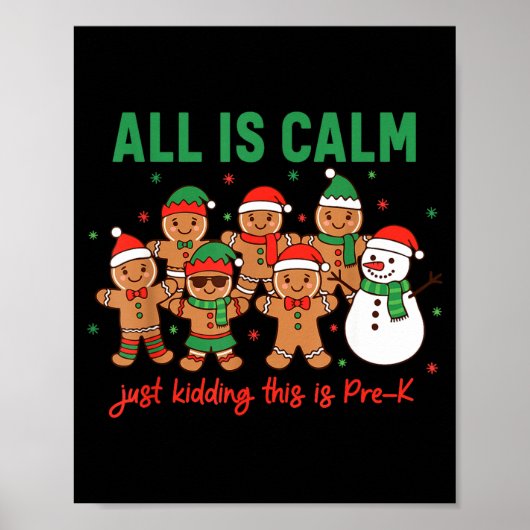 All Is Calm Just Kidding This Is Pre-k Preschool T Poster (Voorkant)