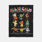 All Is Calm Kindergarten Teacher Christmas Teach M Fleece Deken (Voorkant)