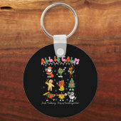 All Is Calm Kindergarten Teacher Christmas Teach M Sleutelhanger (Voorkant)