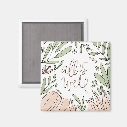 All is Well Floral Magnet (Voorkant / Achterkant)