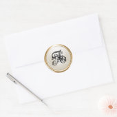 All Letter Black Ivory Ornate Initial Monogram  Ronde Sticker (Envelop)