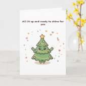 All Lit Up Cute Puchi Dōshi Christmas Tree Card Kaart (Gele Bloem)