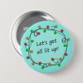 'All Lit Up', grappige partijknop Ronde Button 7,6 Cm (Voorkant /achterkant)