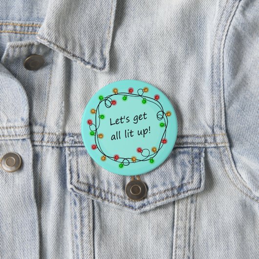 'All Lit Up', grappige partijknop Ronde Button 7,6 Cm (In situ)