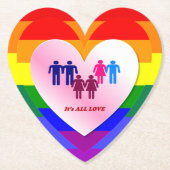 All Love Pride Heart Couples Kartonnen Onderzetters (Voorkant)