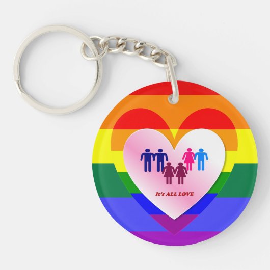 All Love Pride Heart Couples Sleutelhanger (Voorkant)