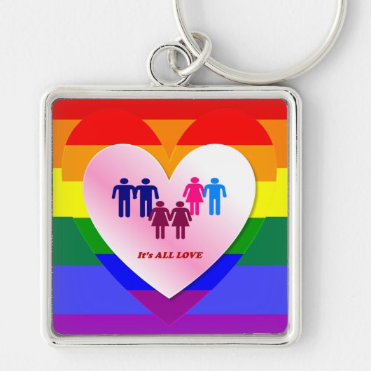 All Love Pride Heart Couples Sleutelhanger (Voorkant)