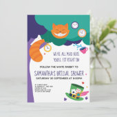 All Mad Alice in Wonderland Vrijgezellenfeest Kaart (Staand voorkant)