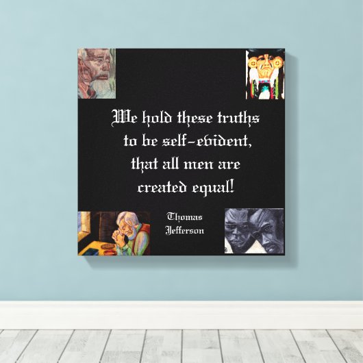 ALL MEN ARE EQUAL  CANVAS AFDRUK (Insitu (Houten vloer))