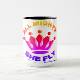 All Mighty She Fly Koffiebeker Meerkleurig Ontwerp Mok