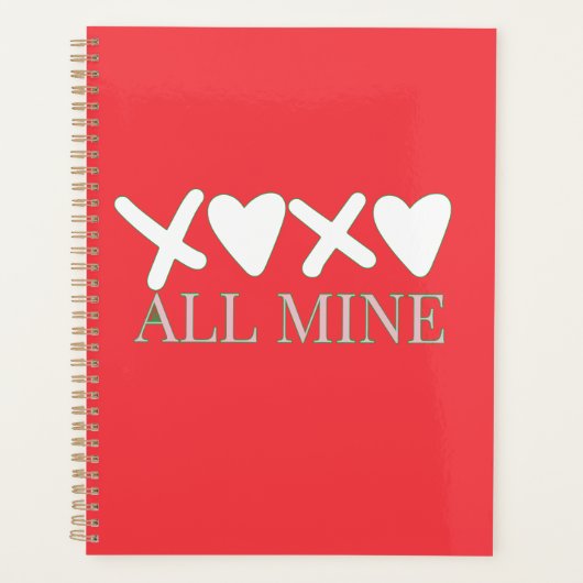 ALL MINE XOXO Valentijnsshirt - Minimaal liefdeson Planner (Voorkant)