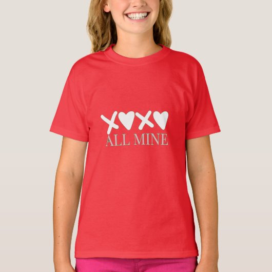 ALL MINE XOXO Valentine Shirt - Minimal Love Desig (Voorkant)