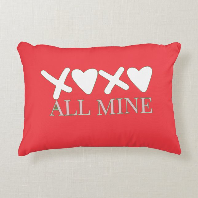 ALL MINE XOXO Valentine Shirt - Minimal Love Desig Accent Kussen (Voorkant)