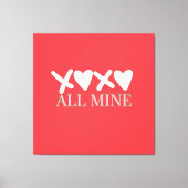 ALL MINE XOXO Valentine Shirt - Minimal Love Desig Canvas Afdruk (Voorkant)