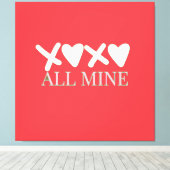 ALL MINE XOXO Valentine Shirt - Minimal Love Desig Canvas Afdruk (Insitu (Houten vloer))