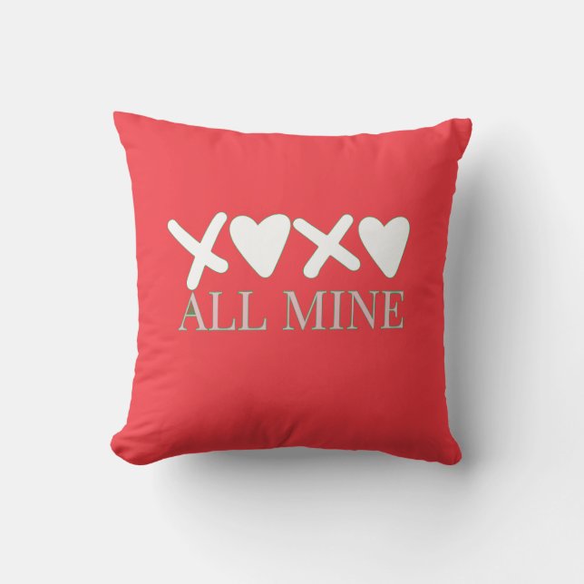 ALL MINE XOXO Valentine Shirt - Minimal Love Desig Kussen (Voorkant)