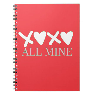 ALL MINE XOXO Valentine Shirt - Minimal Love Desig Notitieboek