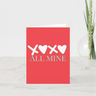 ALL MINE XOXO Valentine Shirt - Minimal Love Desig Notitiekaartje