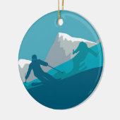 All Mountain Skien Keramisch Ornament (Links)