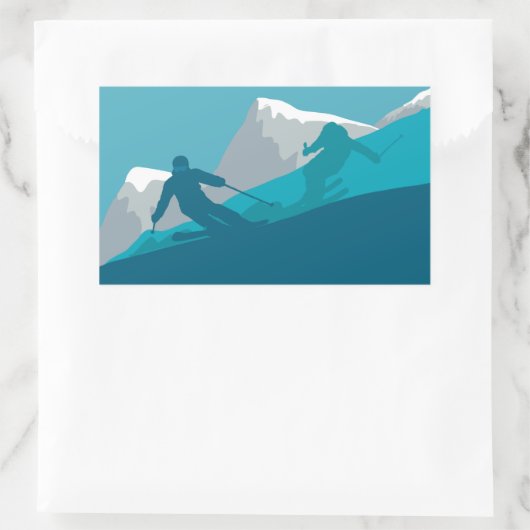 All Mountain Skiing Rechthoekige Sticker (Tas)