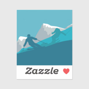 All Mountain Skiing Sticker