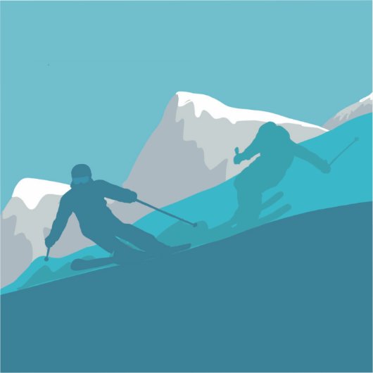 All Mountain Skiing Sticker (Voorkant)