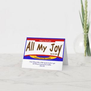 All My Joy Lord Note-Kaart, inclusief envelop Kaart
