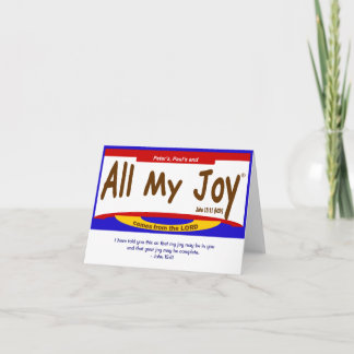 All My Joy Lord Note-Kaart, inclusief envelop Kaart